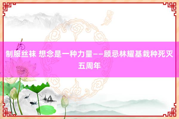 制服丝袜 想念是一种力量——顾忌林耀基栽种死灭五周年