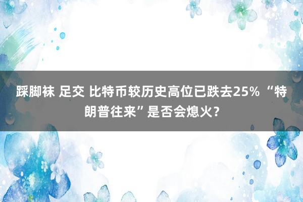 踩脚袜 足交 比特币较历史高位已跌去25% “特朗普往来”是否会熄火？