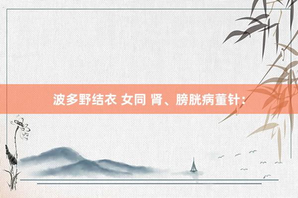 波多野结衣 女同 肾、膀胱病董针：